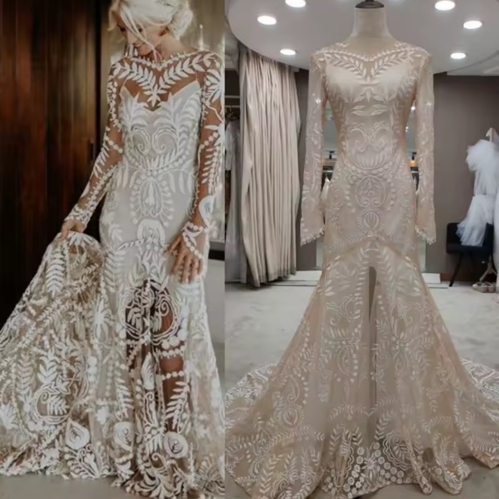 Elegant Lace Long Sleeve Dress